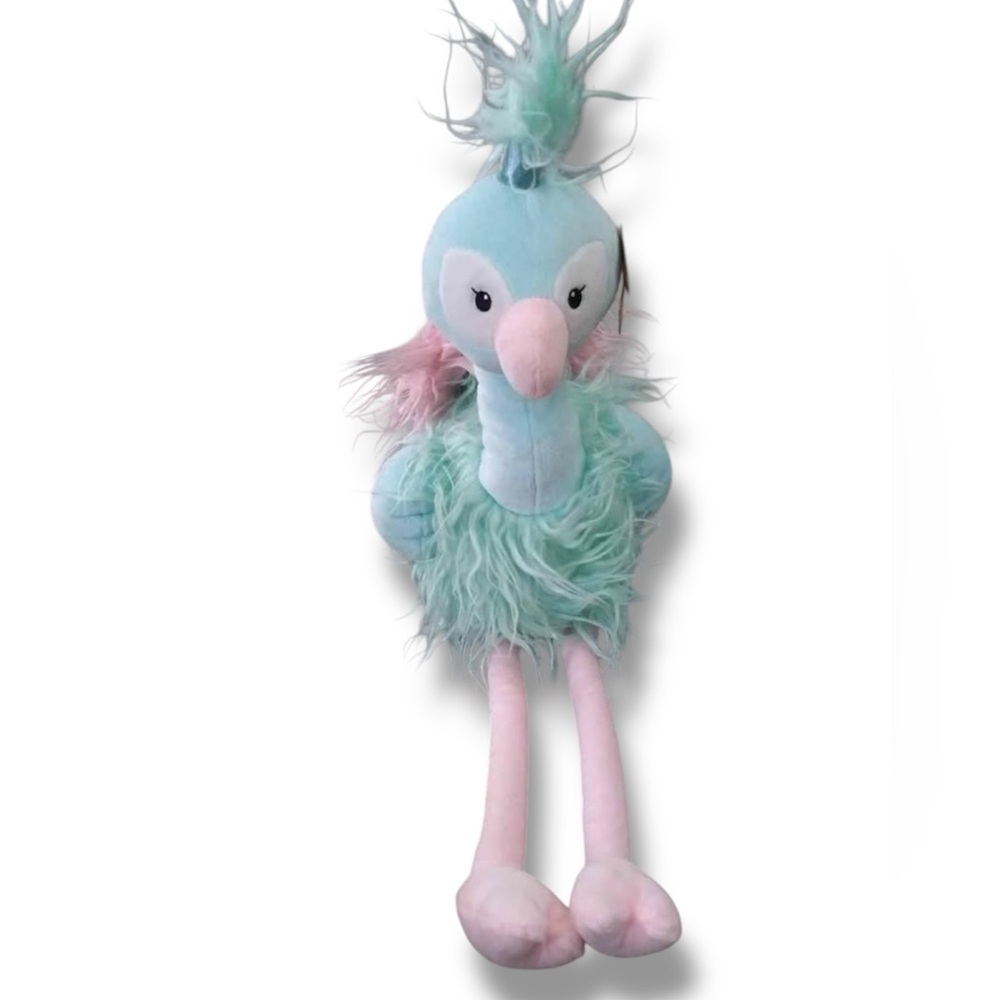 15" NEW Animal Adventure Teal Sweetheart Sitting Ostrich Plush Toy RETIRED